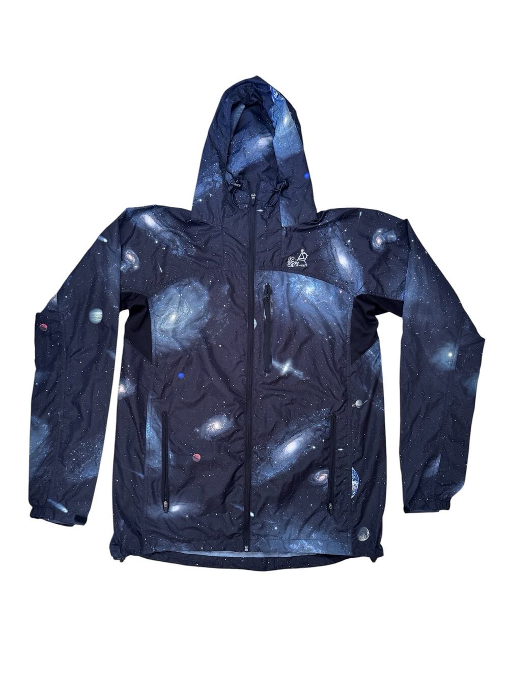GO SLOW CARAVAN Lightweight Windbreaker Space Stars Size 5 XL XXL Mens Japan